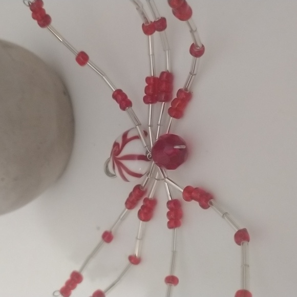 Peppermint Handmade Beaded Spider - Picture 2 of 3